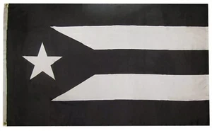 black and white Puerto Rico flag 3’ X 5’ - Picture 1 of 2