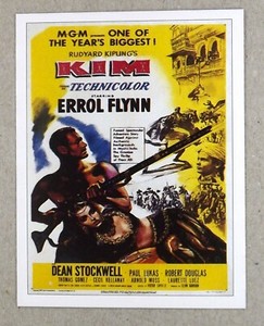 1 x card Errol Flynn Dean Stockwell ≠ Kim ≠ 1950 ≠ T93