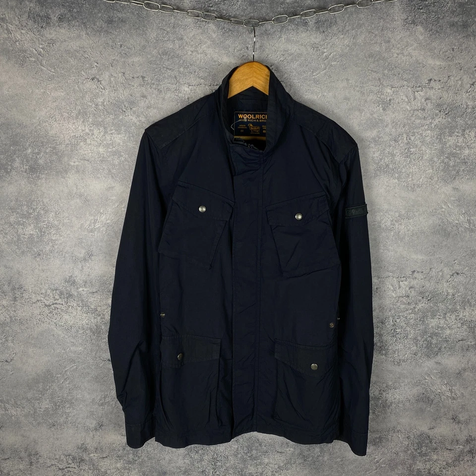 Men’s WoolRich Jacket Windbreaker Blue Nylon Size M - Image 1 of 4
