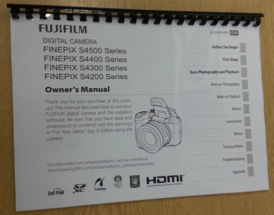 MANUAL DE INSTRUCCIONES IMPRESAS FUJIFILM S4500 S4400 S4200 GUÍA DE USUARIO 147 PÁGINAS A5