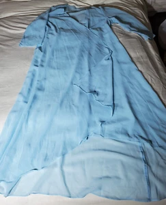 Transparenter blauer knöchellanger Morgenmantel zum Überziehen Größe XL - Bild 1 von 9