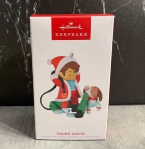 2022 Hallmark YOUNG SANTA 1st in the Series Keepsake Ornament with Puppy Helper - Picture 1 of 16