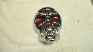 Skull Head Chrome CieCast 5"X3-1/2" Red Eyes - Picture 1 of 9