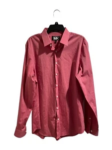 Express Men 1MX Button Up Long Sleeve Collared Shirt Red Men’s Size Large EUC - Picture 1 of 13