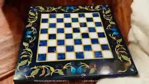 Elegant antique marble & Lapis chess set with marble chess Board Only Gifts Him - Picture 1 of 5