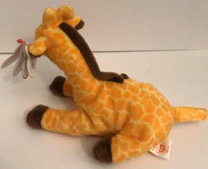TY BEANIE BABY ZWEIGE die Giraffe neu mit Etikett und Fehlern PVC-Pellets - Bild 1 von 9