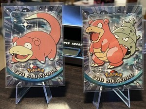 Pokemon Topps Cards Slowpoke #79, Slowbro #80 Non Holo Both Blue Label