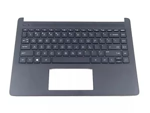 New HP 14-DQ0051DX Genuine Original OEM Laptop Palmrest Keyboard Black - Picture 1 of 2