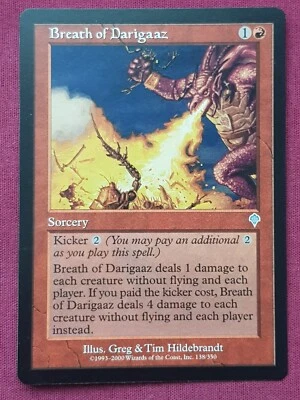 Magic The Gathering INVASION BREATH OF DARIGAAZ red card MTG - Image 1 of 2