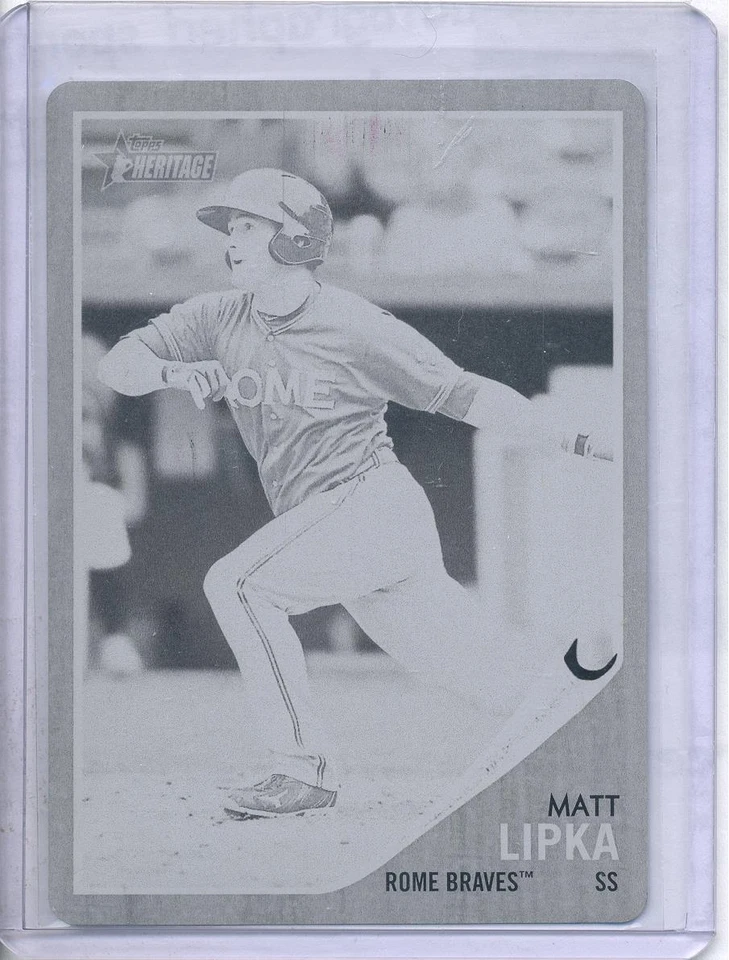 2011 Topps Heritage Minors Matt Lipka Black Printing Plate.Only one in World 1/1 - Image 1 of 1