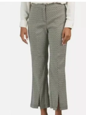 Pantalones Cortos Nanette Lepore Dobladillo Abertura Metálico Micro Geo Diamante Oficina Chic 14 Foto 1 de 4