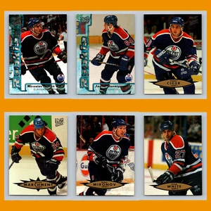 Edmonton Oilers Rookie lotto 6 carte da hockey Ultra Miroslav Satan quasi nuove hockey NHL - Foto 1 di 8