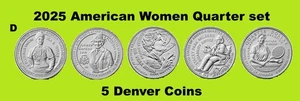2025 D American Women Quarter 5 Coin Set - UNC - On Hand - Picture 1 of 1
