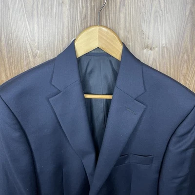Lauren Ralph Lauren Blazer Jacket Mens 38R Slim Navy Blue Solid Wool Two Buttons - Image 1 of 4