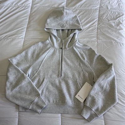 Nueva sudadera con capucha lululemon Scuba de gran tamaño media cremallera talla M/L gris jaspeado nueva con etiquetas suave Foto 1 de 4