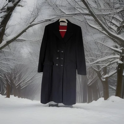 Abrigo largo vintage Evan Picone doble pecho 100 % lana estimado talla L hecho en EE. UU. Foto 1 de 4