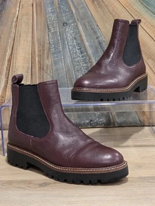 Botas Chelsea Caslon para mujer, suela de cuero borgoña talla 8M, resistentes al agua - Imagen 1 de 10