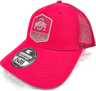 NEW Ohio State Buckeyes Colosseum Red Patch Snapback Trucker Cap Hat Adult OS - Image 1 of 4