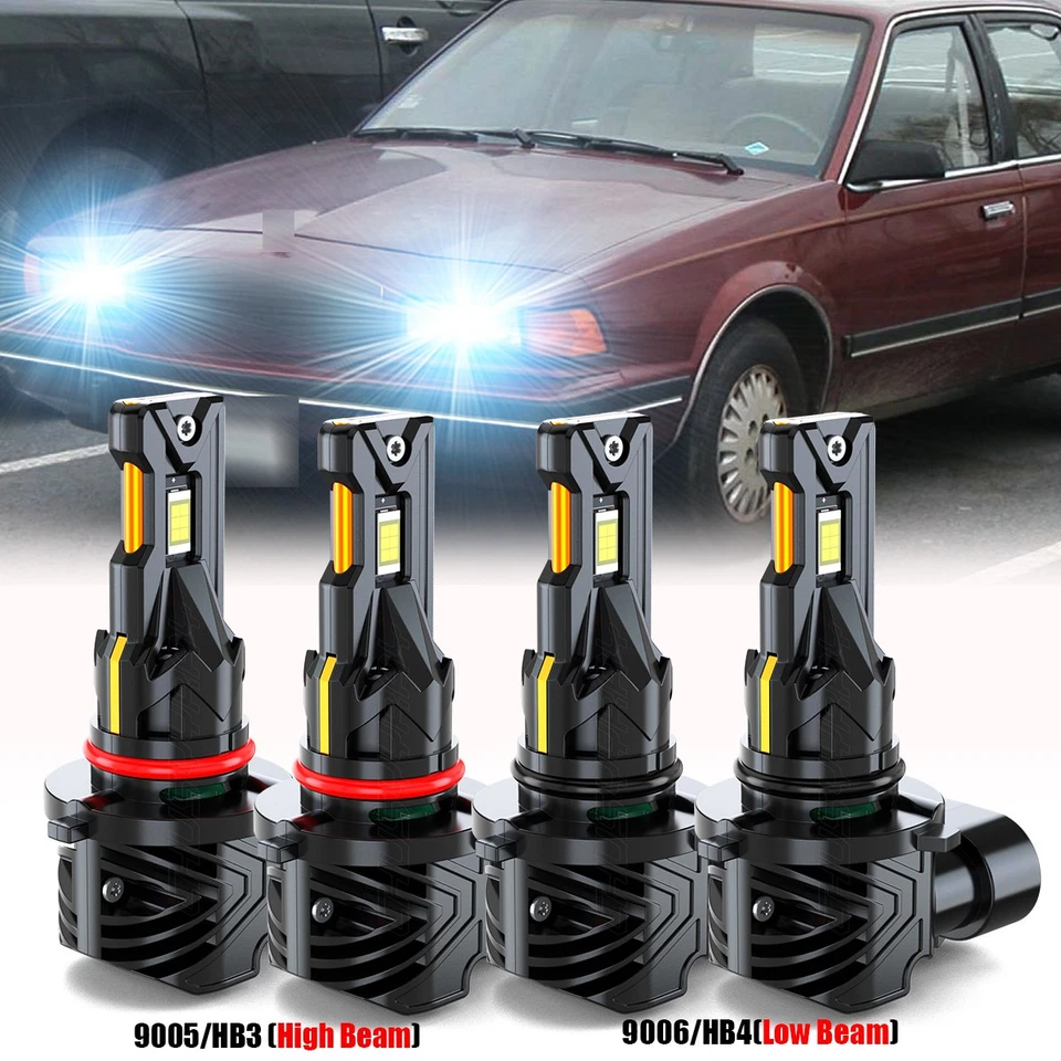 Kit combinado de bombilla de haz alto bajo 6500K para Buick Century 1989-2005 4 piezas LED Foto 1 de 4
