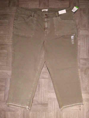 NUEVO CON ETIQUETAS Mujer MAURICES M JEANS Verde Oliva DELINGADO TOBILLO RECTO - Talla 24 CORTO Foto 1 de 4