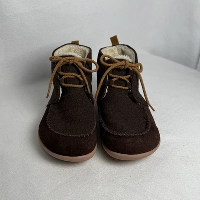 Botines Lands End marrón con cordones forrados de piel sintética talla 10B Foto 1 de 4