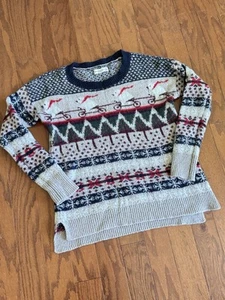 Maglione Abercrombie & Fitch donna taglia L nordico Fair Isle Bears avorio - Foto 1 di 8