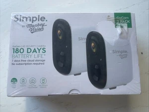 2x Simple Monkey Vision WiFi Security Camera 2-Pack Rechargeable NOWIRE - Picture 1 of 3