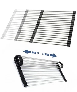 Expandable Large Roll Up Dish Drying Rack 18 Tube 21.25x12.79''Collapsible Ov... - Afbeelding 1 van 8