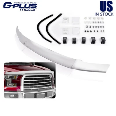 New Fit For 2017-2022 Ford F250 F350 Super Duty Hood Deflector Bug Shield Chrome — 第 1/4 张图片