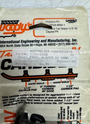 Woodys - TYV4-6550 - Trail Blazer IV Flat-Top Carbide Runners - Image 1 of 2