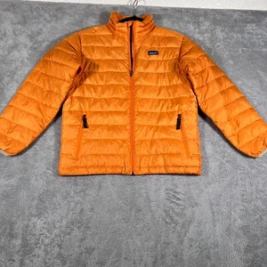 Patagonia Down Sweater Puffer Jacket Boys Medium Orange Full Zip - Picture 1 of 12