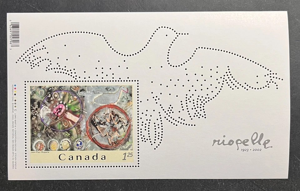 CANADA- 2013. Jean Paul Riopelle Souvenir Sheet. Sc# 2003ii. MNH. (xtra Holes) - Image 1 of 1