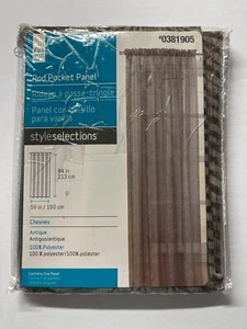 Panel de cortina individual transparente de bolsillo con varilla de poliéster Style Selections 59" x 84" - Imagen 1 de 5
