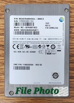 (Lote de 4)Samsung 400GB SAS 2.5" SSD MZ-6ER400T/0C3 MZ6ER400HAGL EMC -Salud 99% Foto 1 de 2