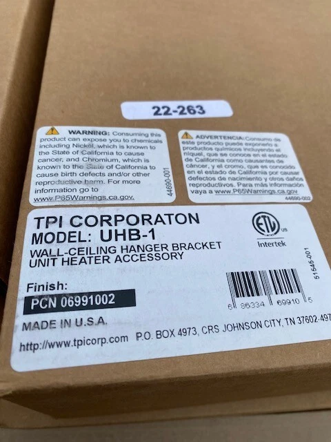 TPI Wall/Ceiling Bracket for 3.3KW-15KW Unit Heaters UHB-1 (NEW)