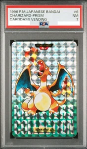 Charizard Pokemon 1996 Prism Bandai Carddass Vending Green Japanese #6 PSA 7 - Picture 1 of 2