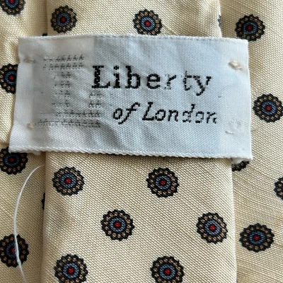Liberty of London Vintage Yellow/Cream Floral Foulard Tie - Image 1 of 4