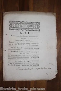 ✒ Révolution LOI ecclésiastiques fonctionnaires publics 1791 - Bild 1 von 1