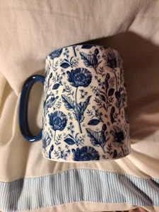 Coffee Mug Bella-Floral 10 Strawberry Street Flowers Navy - 12 oz. - Picture 1 of 5