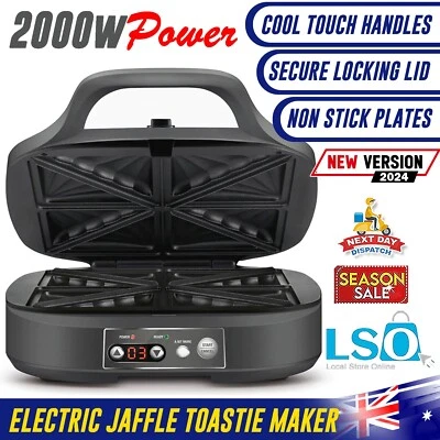 Breville 4-Slice Electric Jaffle Toastie Maker Snacks Press Sandwich Non-stick - image 1 of 4
