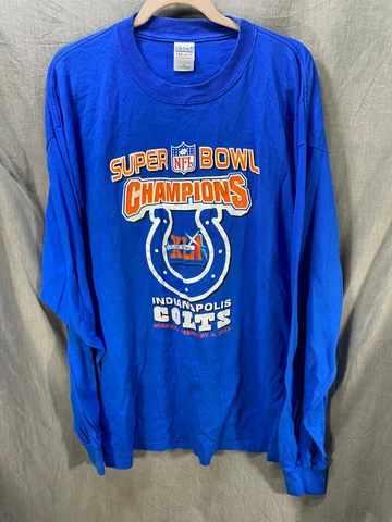 Indianapolis Colts Super Bowl Champions XLI Shirt Mens 2XL Blue Long Sleeve Cover