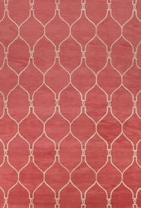 Modern Trellis Oriental Area Rug Hand-Tufted Wool 9x12 ft Dining Room NEW Carpet - Picture 1 of 23