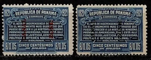 Canal Zone Scott #62 Overprint Varieties / Essays Mint - Small Type V Overprints - Picture 1 of 1