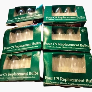 Four C9 Replacement Bulbs 7 Watts 120V Indoor Outdoor Lot 6 - Picture 1 of 8