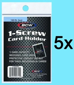 5 BCW 120pt 1-SCREW Thick Recessed Screwdown Trading Card Holders Case Patch - Picture 1 of 3