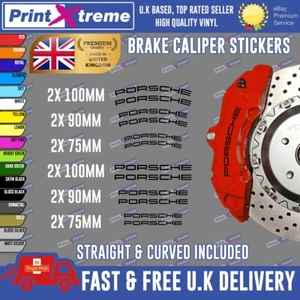 12 POR Brake Caliper Decal Stickers 911 987 718 986 High Temp Straight & Curved - Picture 1 of 7