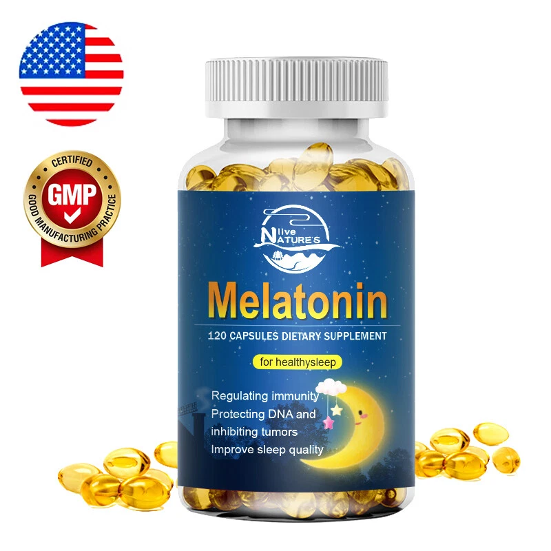 Qty120天然胶囊10毫克改善睡眠缓解压力睡眠健康 — 第 1/4 张图片