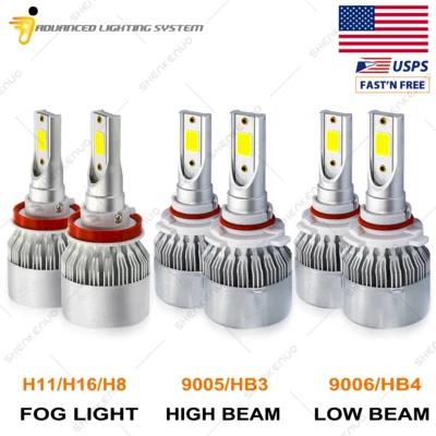 9005 9006 H11 lâmpada de farol de LED farol de neblina para GMC Sierra 1500 2009-2013 2017 - Imagem 1 de 4