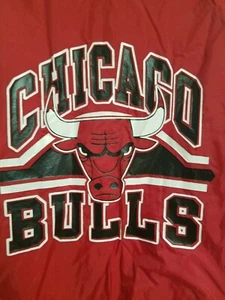 VTG 80s Chicago Bulls Red Snap Jacket Lined Windbreaker 3XL XXXL EUC Huge Logo - Picture 1 of 6
