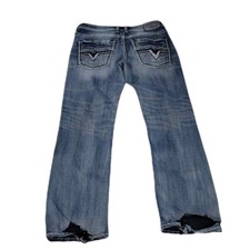 Salvage Mens Size 30x31 Jeans Mayhem Distressed Regular Bootcut Blue Stretch